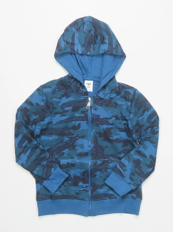 TPT KIDS TPT KID BOYS HOODED FULL ZIPPER SWEATSHIRT 94D  - BLUE CAMO, 8Y