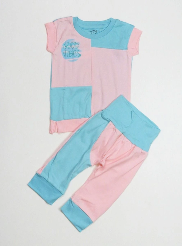 Q-CLUB Q- CLUB BABY GIRLS PRINTED PAJAMA SET 83A - Pink, S(6M)