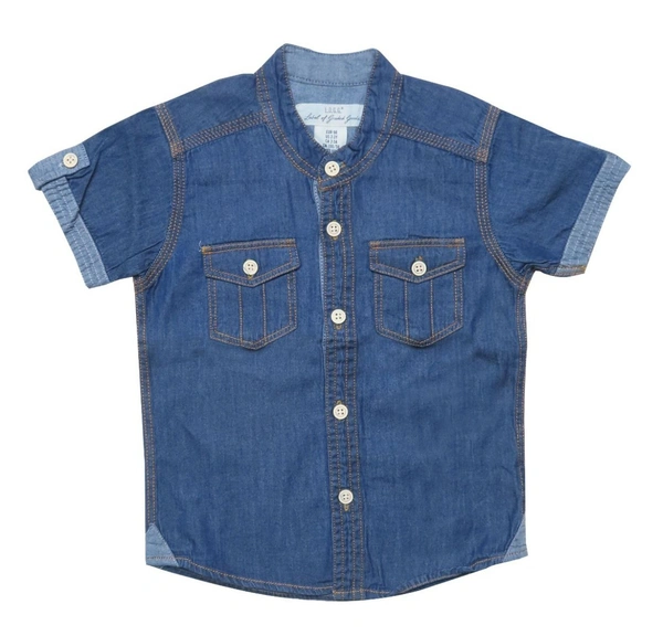 LOGG(H&M) BOYS DENIM SHIRT 56A - DENIM BLUE, 4Y/5Y