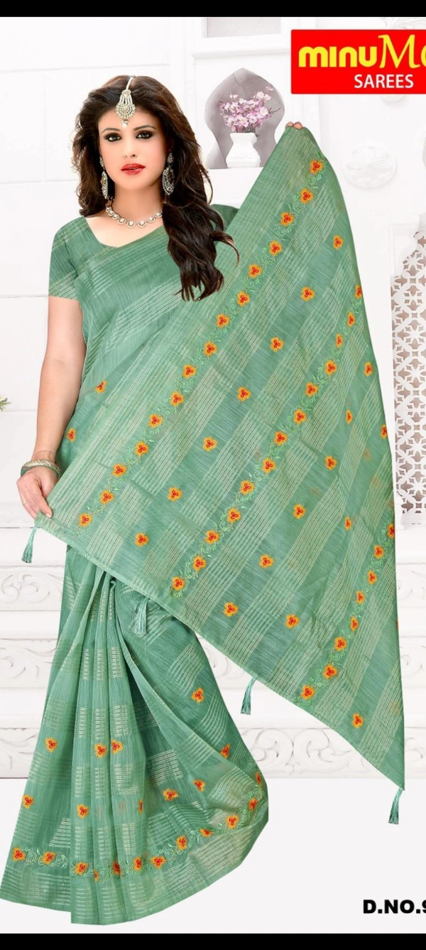 minu  Trishika Chanderi Cotton Saree 9834 - as image, 5.5
