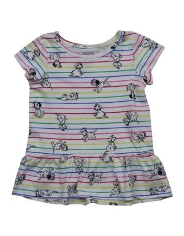 JUMPING BEANS (Lebel Masked) 101DALMTIANS PRINTED BABY GIRLS TOP 4D-G - white AOP, 24m