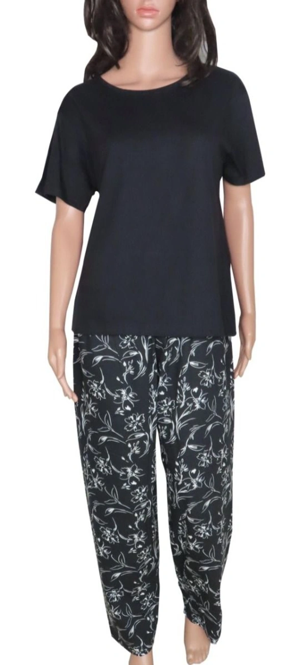 PRIMARK LADIES PRINTED PAJAMA SET 96A - Black Combo, XS
