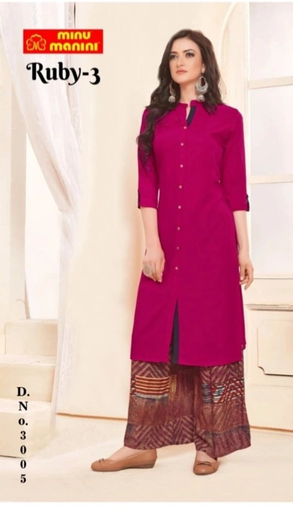 Minu Ruby3 Rayon Long Kurti 005 - As image, M