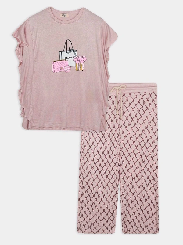 Believe  Ladies Viscose Capri Pyjama Sets 8A1 - As Image, S