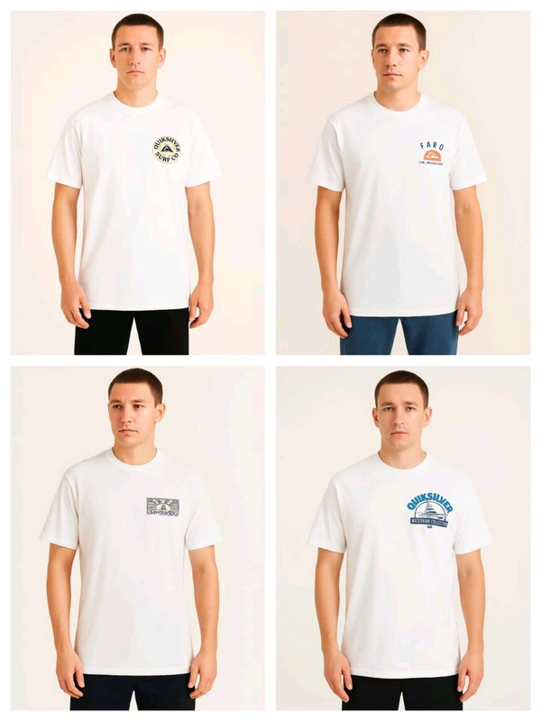 QUICKSILVER  MENS PRINTED T-SHIRT MIXED WHITE MX1 - White, XL