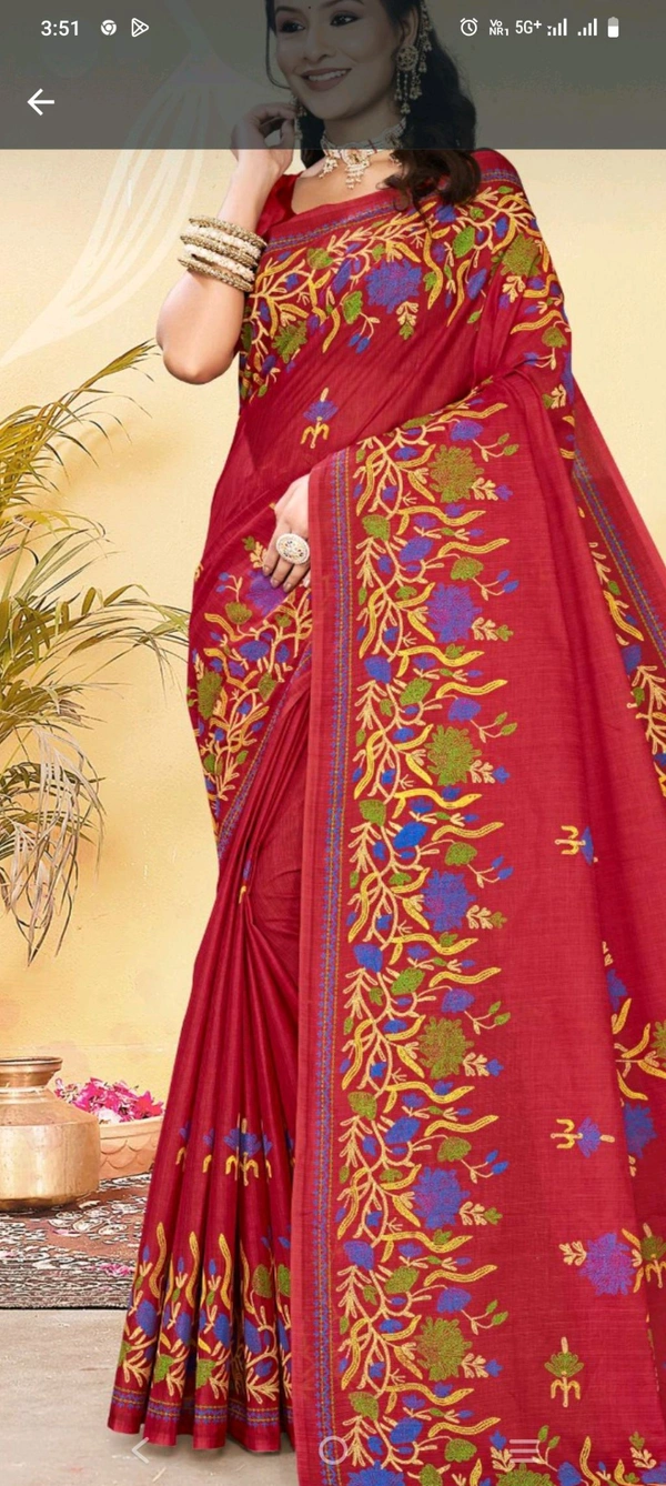 Minu Kashmiri Cotton (Vol-3) Saree (Malai Cotton) - as image, 5.5