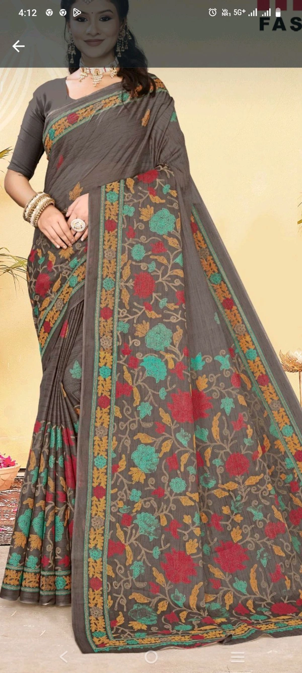 Minu Kashmiri Cotton (Vol-3) Saree (Malai Cotton) - as image, 5.5