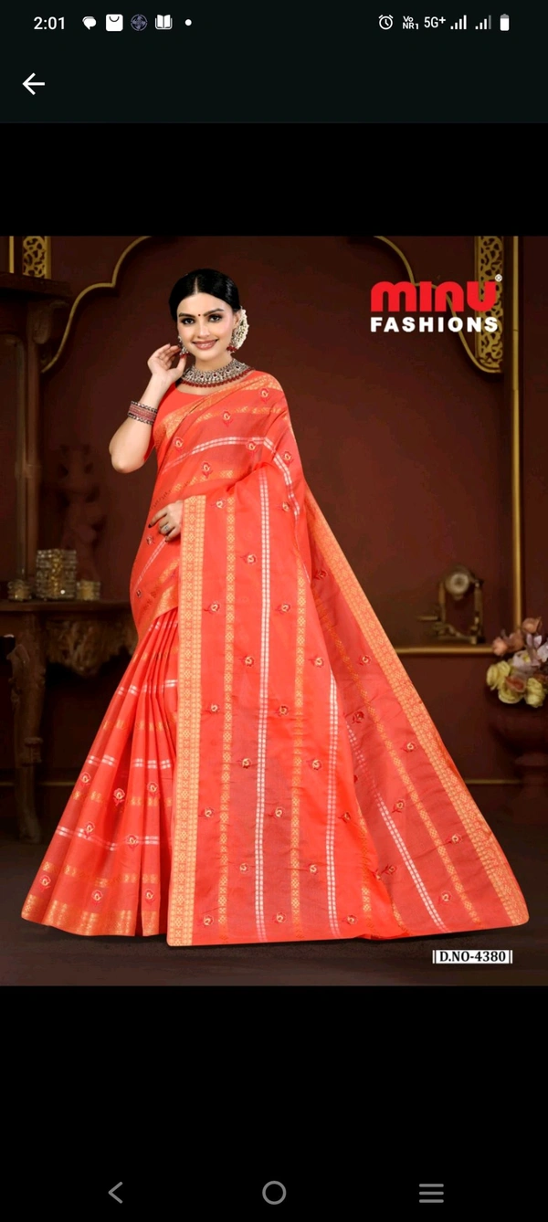 Minu Saree  Norita Embroidery Saree 380 - as image, 5.5