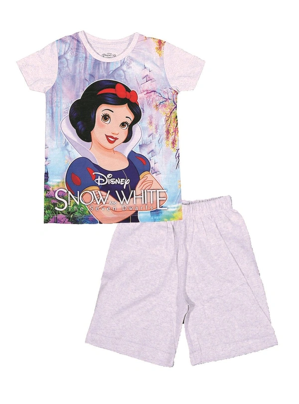 Disney  Girls Printed Shortyset - White, 2Y, Good 👍🏻