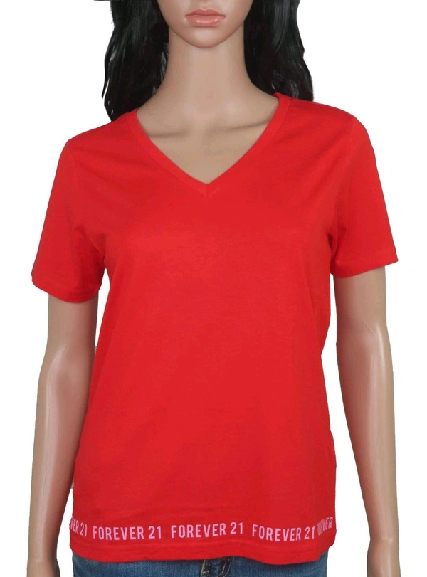 FOREVER 21 S4S Ladies V Neck Mixed T -Shirt XF3 - Mixed Color, S