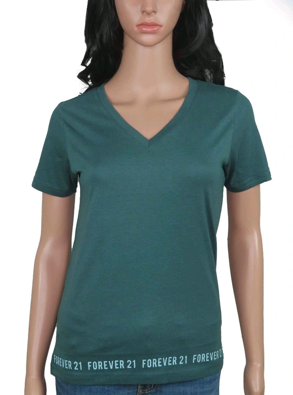 FOREVER 21 S4S Ladies V Neck Mixed T -Shirt XF3 - Mixed Color, S