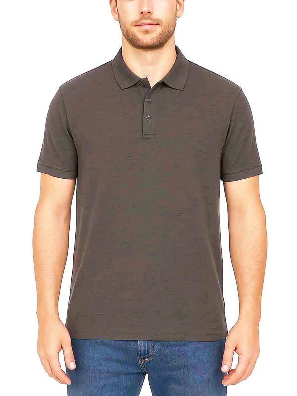 Mens Slub Textured Blue PoloT Shirt 2A3