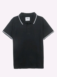 Mens Polo Tshirt Black 5A1 - Black, S