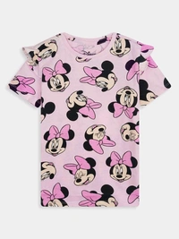 DISNEY  Girl Pink Aop T Shirt 2B6 - Pink, 7Y