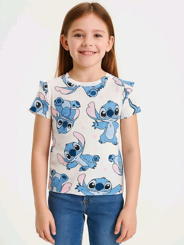 DISNEY  Giral With Aop T Shirt 2A6 - White, 6Y
