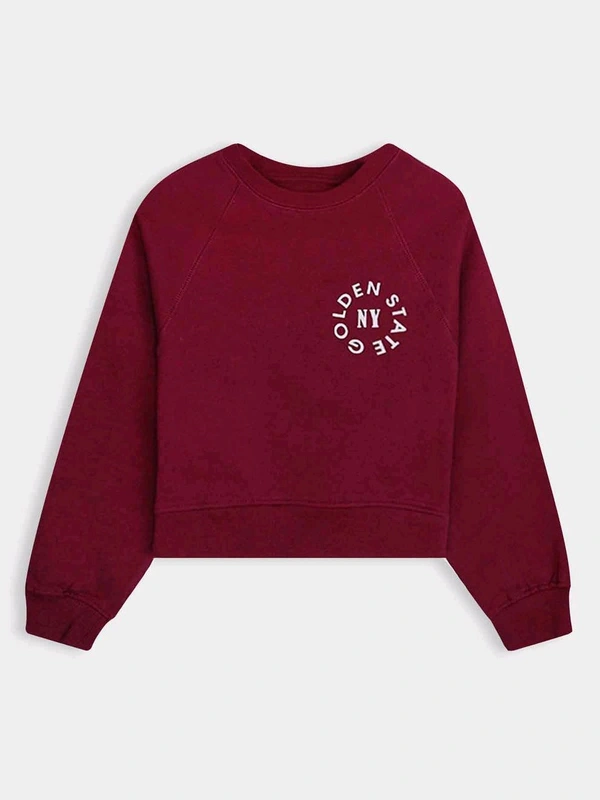 KIABI Girls Red Pullover Fleece Sweatshirt 3B1 - Red, 6Y
