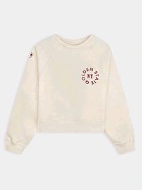 AIBAI  Girls Off-white Pullover Fleece Sweatshirt 3C1 - Cream, 3Y, O.250