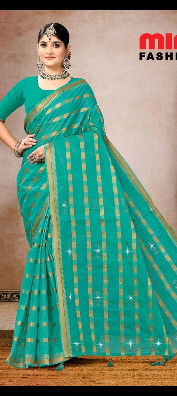 Smart Siroski Emb Saree 472 - Eastern Blue, 5.5, 0.300