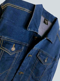 Soviet Mens Stretch Denim Jacket - Navy Blue, L