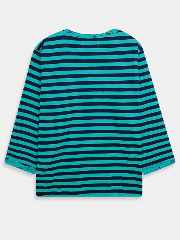 Weekend  Ladies 3/4th Sleeve AOP ToP 1B3 - Teal, M, 0.250