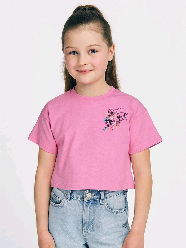 Powerpuff Girls Girls Printed Crop Top - As image, 6y