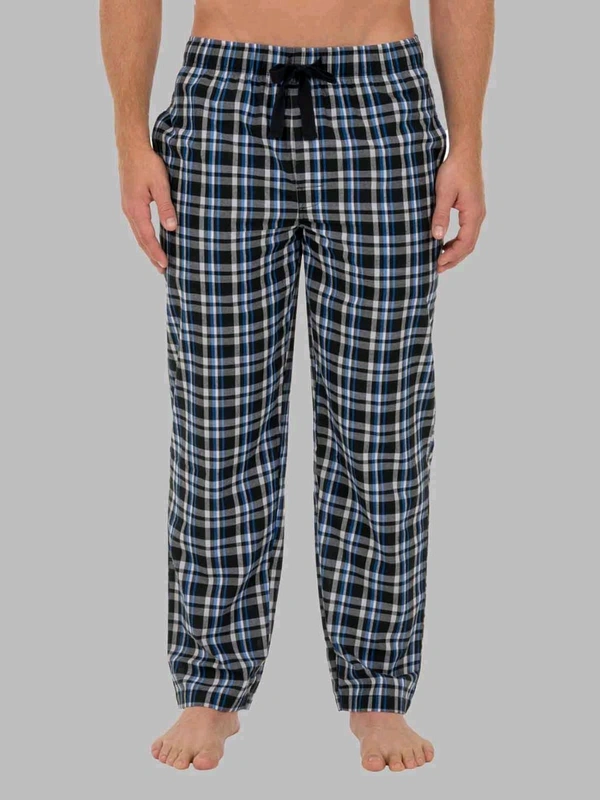 FOTL Mens Woven Flannel Pants - 2XL, Blue
