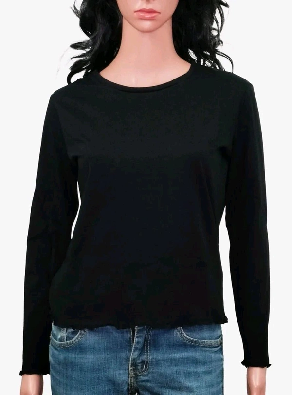 Terranova Ladies Long Sleeve Maroon T -Shirt 6A1 - Maroon, M