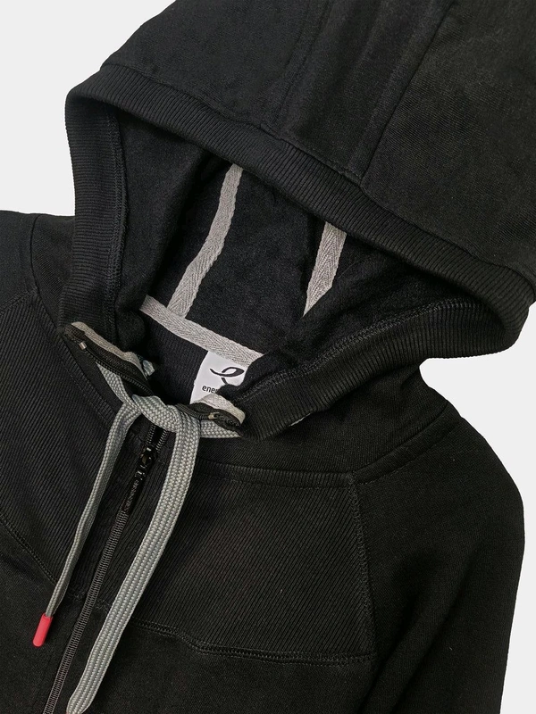 ENERRETICS  Ladies Hooded Full Zipper Sweatshirt 0A1 - Black, 3XL, 0.550