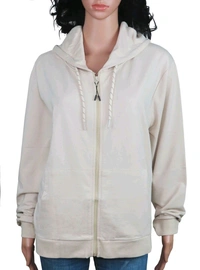 Ladies Hooded Full Zipper Sweatshirt Olive 3B3 - White, S, 0.550