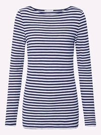 MarcPolo Ladies  Striped Long Sleeve To  - Black, XXS, 0.250