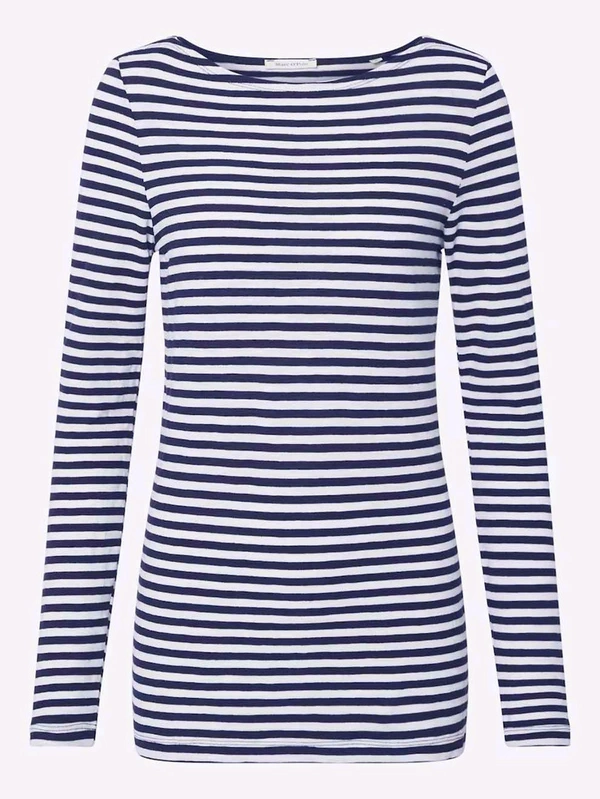 MarcPolo Ladies  Striped Long Sleeve To  - Black, XXS, 0.250