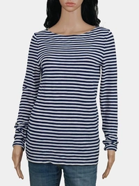 MarcPolo Ladies  Striped Long Sleeve To  - Black, XXS, 0.250
