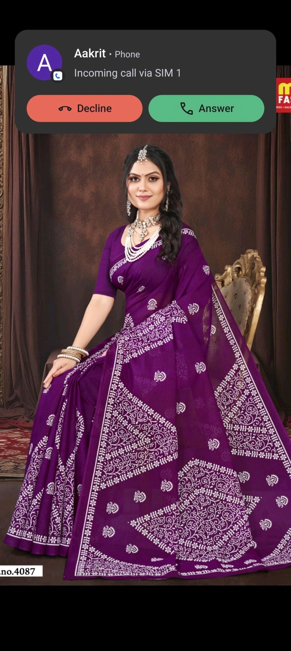 Minu Sangita Saree 087 - Purple, 5.5, 0.450
