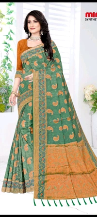Minu Tissue Kanjivaram Fancy Saree  887 - Wild Watermelon, 6 mc, 0.500