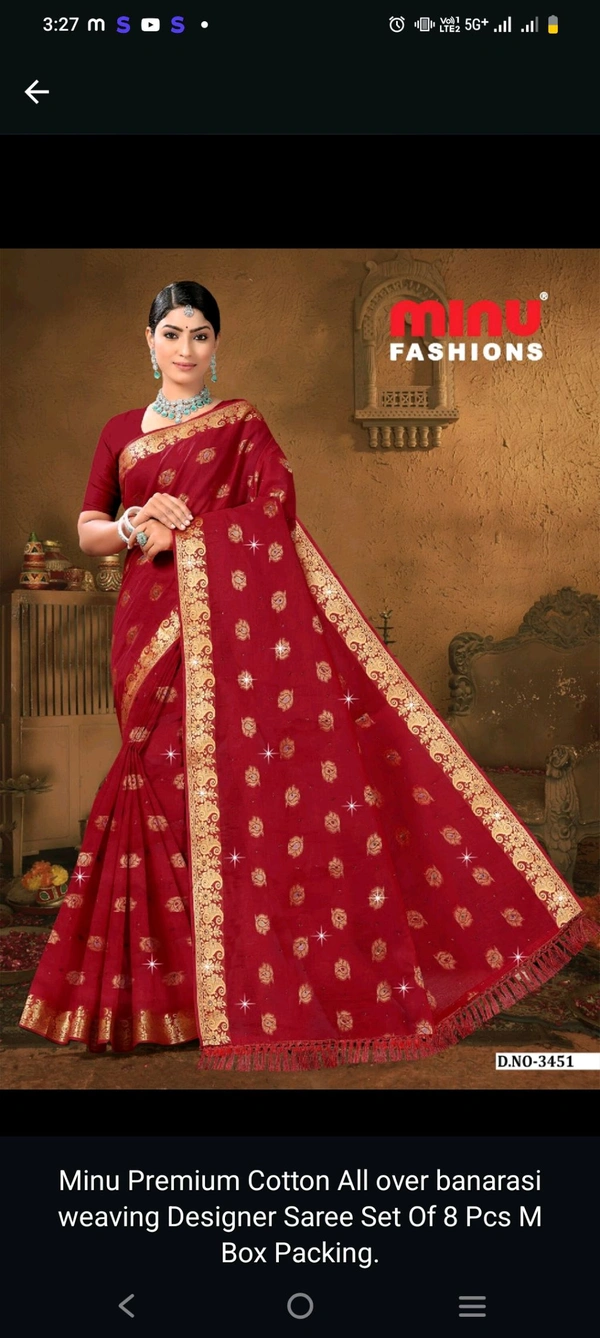 Minu Swadesh Emb Saree Special 451 - Maroon, 5.5, 0.450