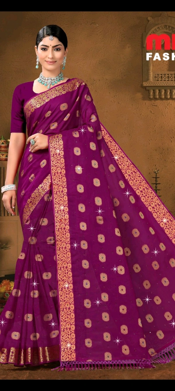 Minu Swadesh Emb Saree Special 450 - Purple, 5.5, 0.450