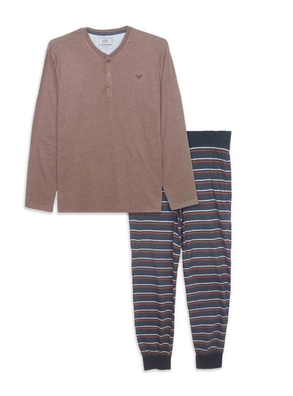 F&F(Washcare abel Slit) Mens Winter Pyjama Set1A6 - Cameo, XL, 300