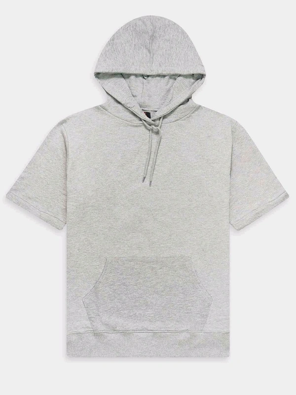 Seventy Five Mens French Terry Hooded Grey Sweatshirt 5A1 - Gray, L