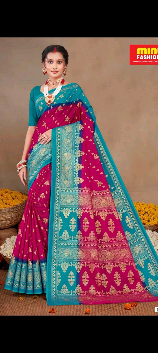 Minu Gold Star (Vol-3) saree (Malai cotton)967 - Stiletto, 5.5, Saree