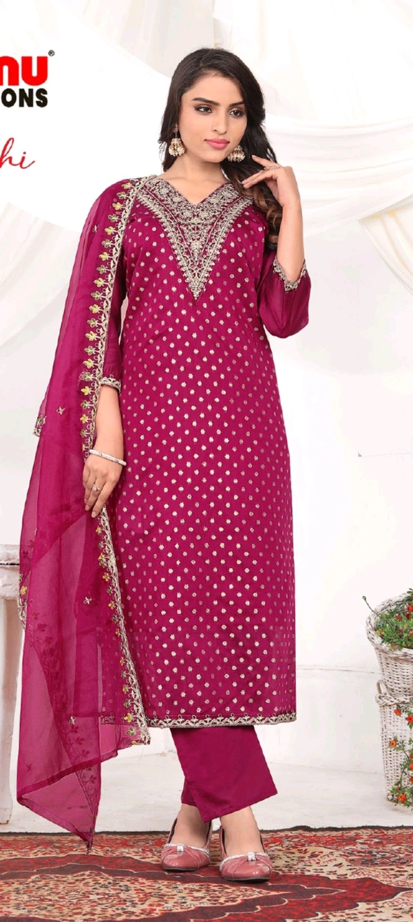 Pakhi Stiched Suit 003 - Maroon, L, Suit