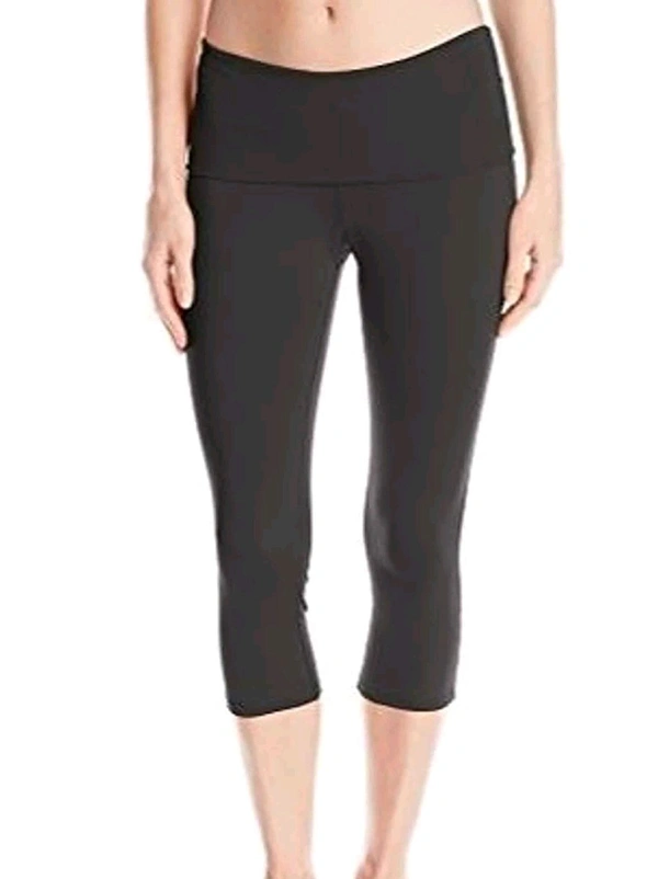 KIABI Ladies Folded Waist Yoga Capri4A1 - Black, 42/44