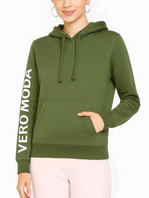 Vera Moda Ladies Fleece Pullover Olive Sweatshirt1C1 - Bittersweet, L, 235
