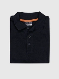 Attitude  Mens Black Collar T-shirt  - Black, M