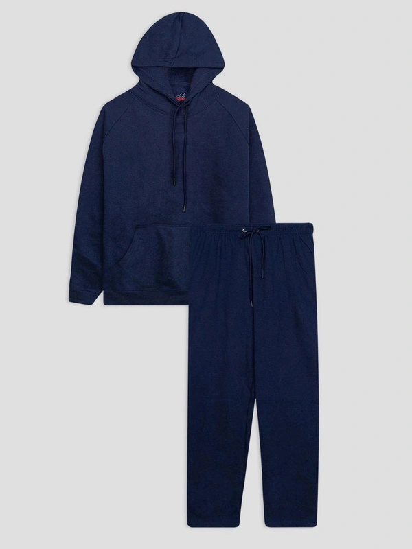 Attitude  Men's French Terry Navy Jogging Set 2E1 - Navy Blue, S