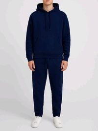 Attitude  Men's French Terry Navy Jogging Set 2E1 - Navy Blue, M, 350