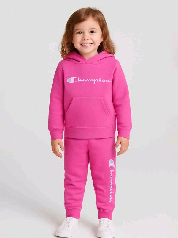 Champion  Girls Fleece Hooded Egg Plant  Jogging Set5C3 - Heliotrope, 4Y