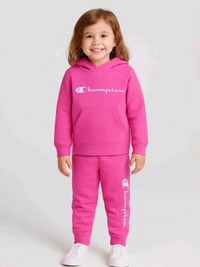 Champion  Girls Fleece Hooded Egg Plant  Jogging Set5C3 - Heliotrope, 6Y