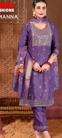 Minu Tamanna Vol 2 Stiched 005 - L, Kurti With Bottom, Brown