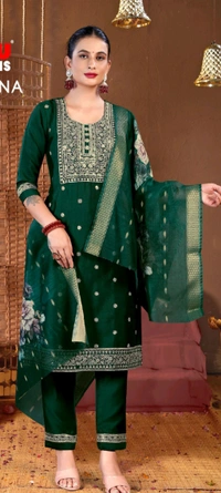 Minu Tamanna Vol 2 Stiched 005 - Nutmeg Wood Finish, XL, Kurti With Bottom