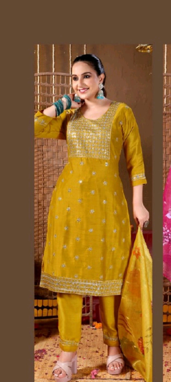 Minu Tamanna Vol 2 Stiched 005 - Nutmeg Wood Finish, XL, Kurti With Bottom